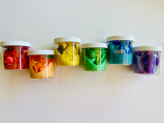 6 Pack Colors Play Dough Jars (Age 3 yr+ recommended)